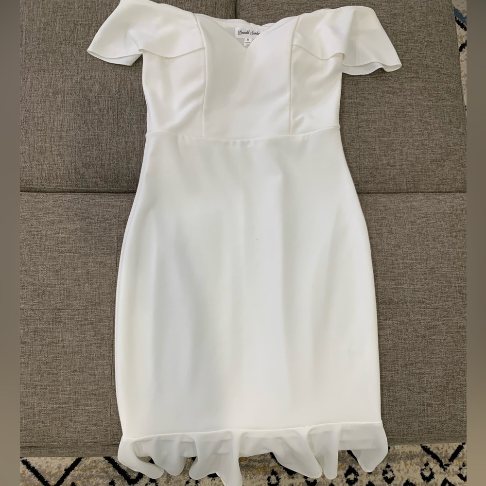 Sweet Storm White Off-Shoulder Mini Dress